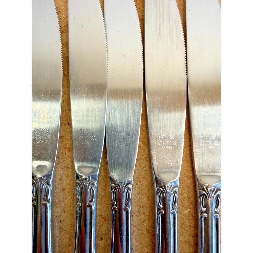 National Stainless Flatware Dinner Knives 4 Japan‎ Medford Fancy